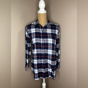 Banana Republic Factory Boyfriend Fit Women’s Flannel Button Up Blouse Size XS